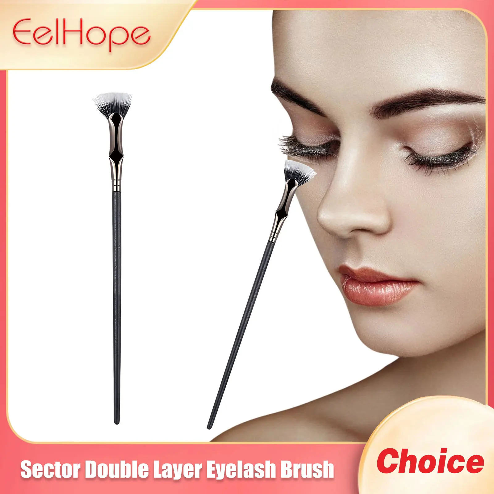 

Eelhope Sector Double Layer Eyelash Brush Tools Natural Soft Undercover Eyeliner Portable Professional Eye Makeup Shadow Brushes