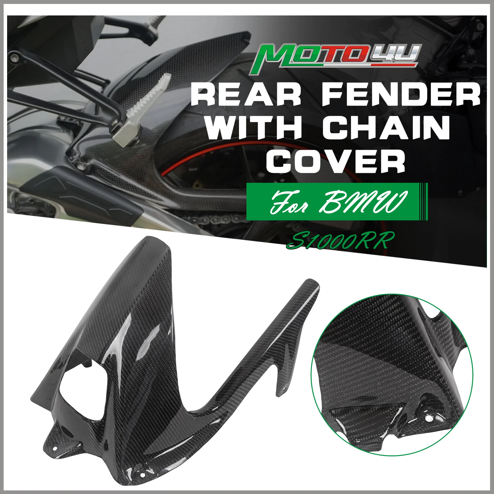 

Carbon Fiber Rear Hugger Chain Guard Twill Weave For BMW S1000RR 2009 2010 2012 2013 2014 2015 2016 2017 2018