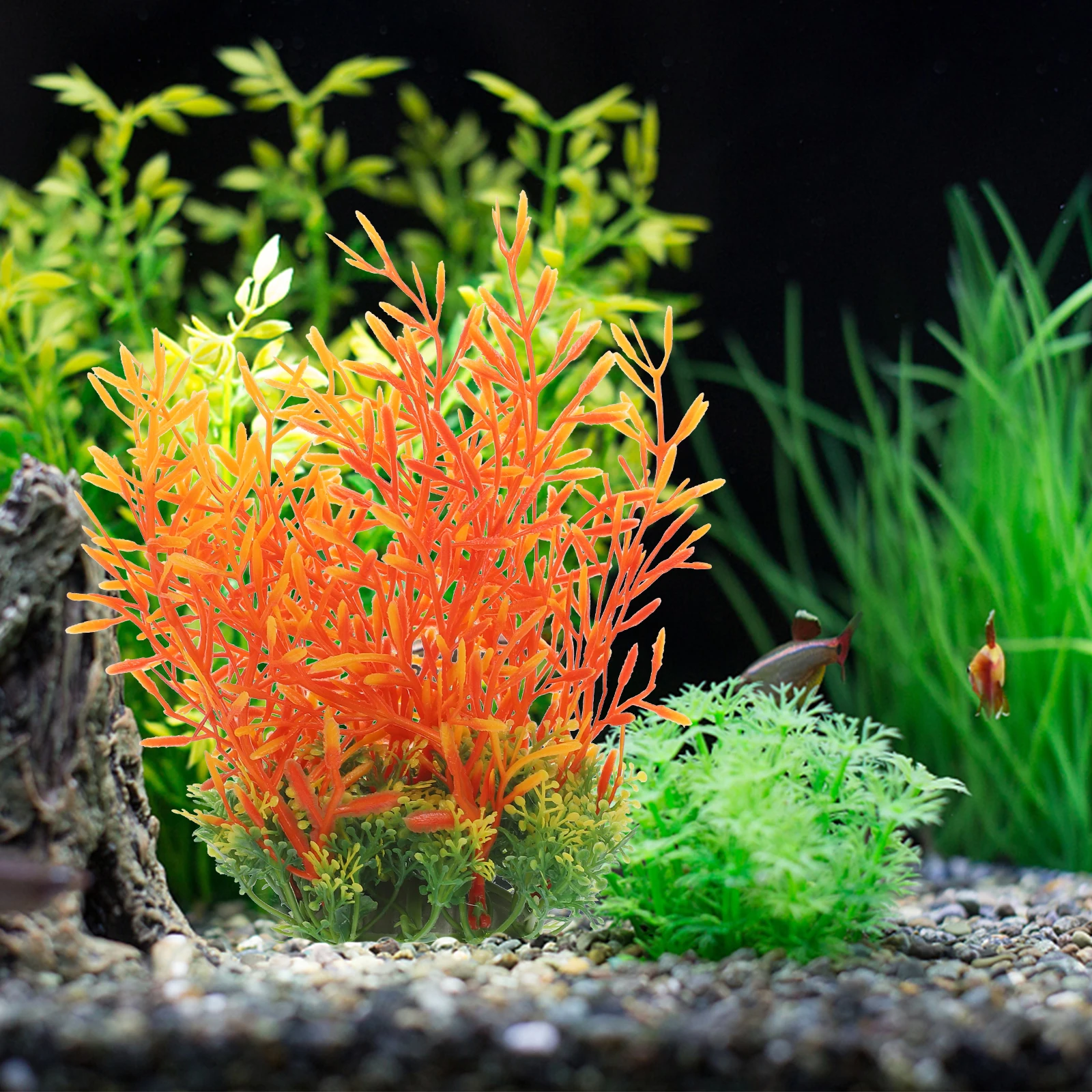 

3PCS Aquatic Plant Decorations Plastic Fish Tank Plants for Aquarium Decor Betta Fish Tank Landscaping Fake Plants naments Vivid