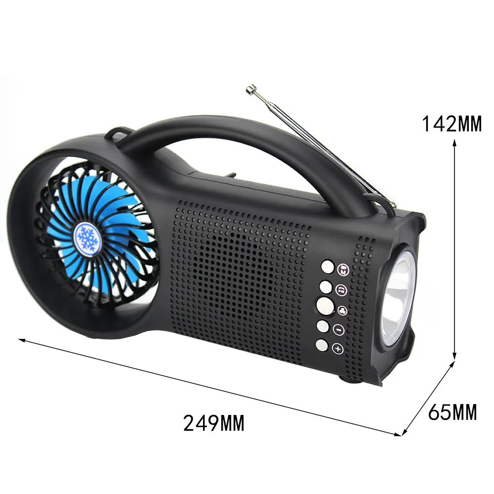 MD-122-S Solar Wireless Bluetooth Radio Outdoor Portable Fan Speaker Fire Emergency Broadcast images - 6