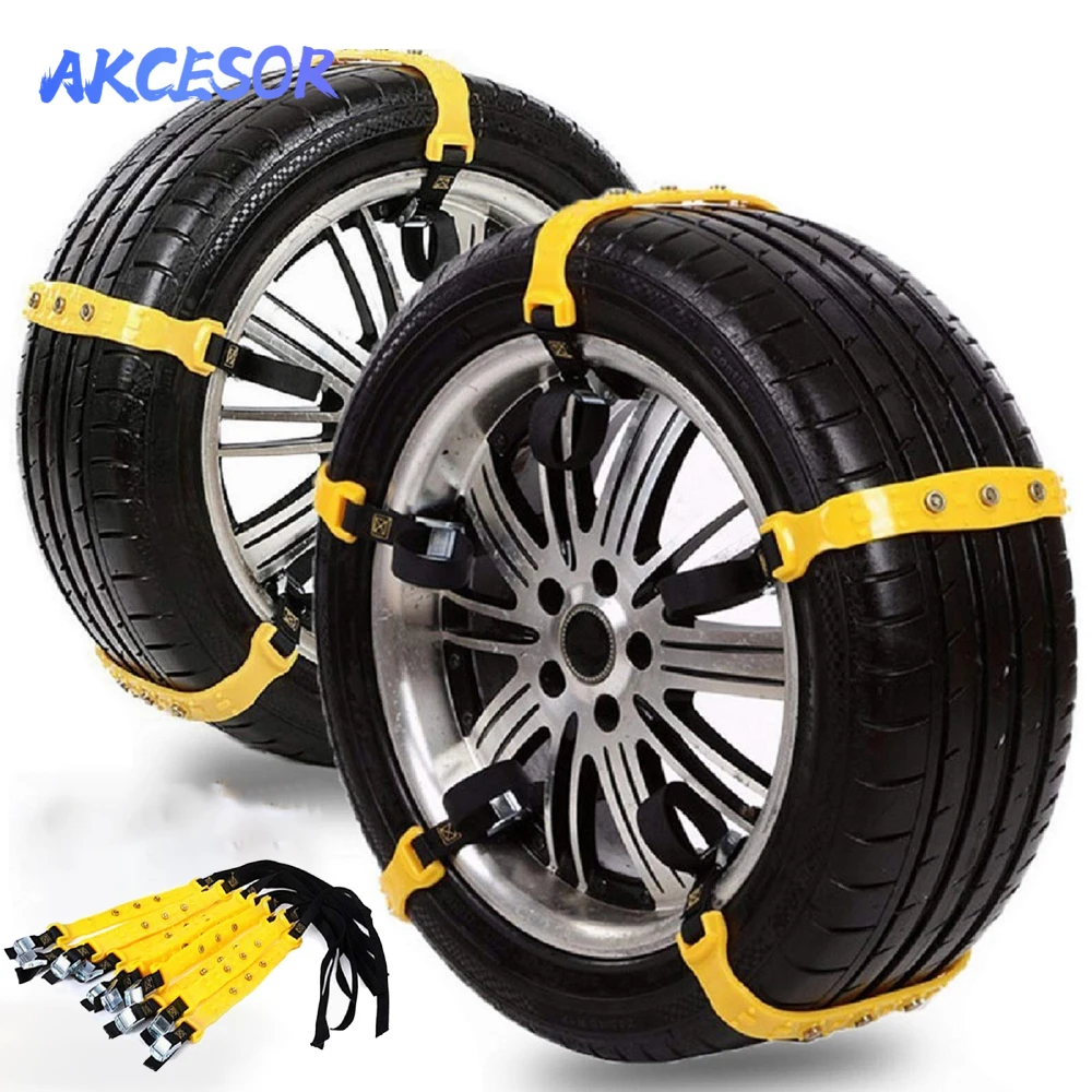 

10pcs Anti Slip Car Tire Chains Compatible for 14.5-29.5cm Tires Winter Snowfield Muddy Road Climbing Icing Emergency Chain