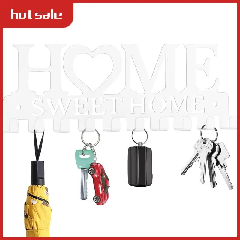 

Iron Key Hanger Wall Decorative Key Rack Organizer Keychain Holder For Entryway Doorway Hallway Garage White Easy Install