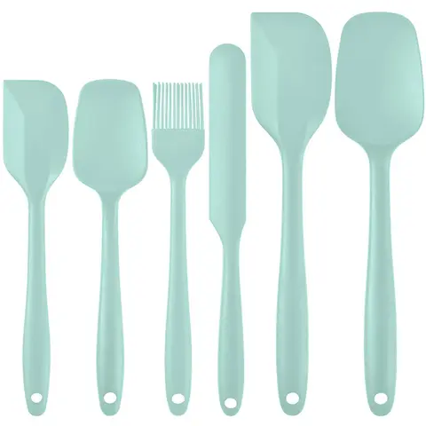 6pcs Silicone Spatula Set for Cooking Baking Tools Food Grade Heat Resistant Non-Stick Scrapers & Cream Spreads HPMD008