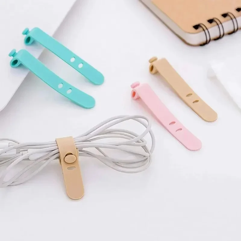 4/8/12Pcs Silicone Cable Organizer Multi-Purpose Cable Ties Headphone Wrap Mouse Cord Protector Adjustable Tidy Management