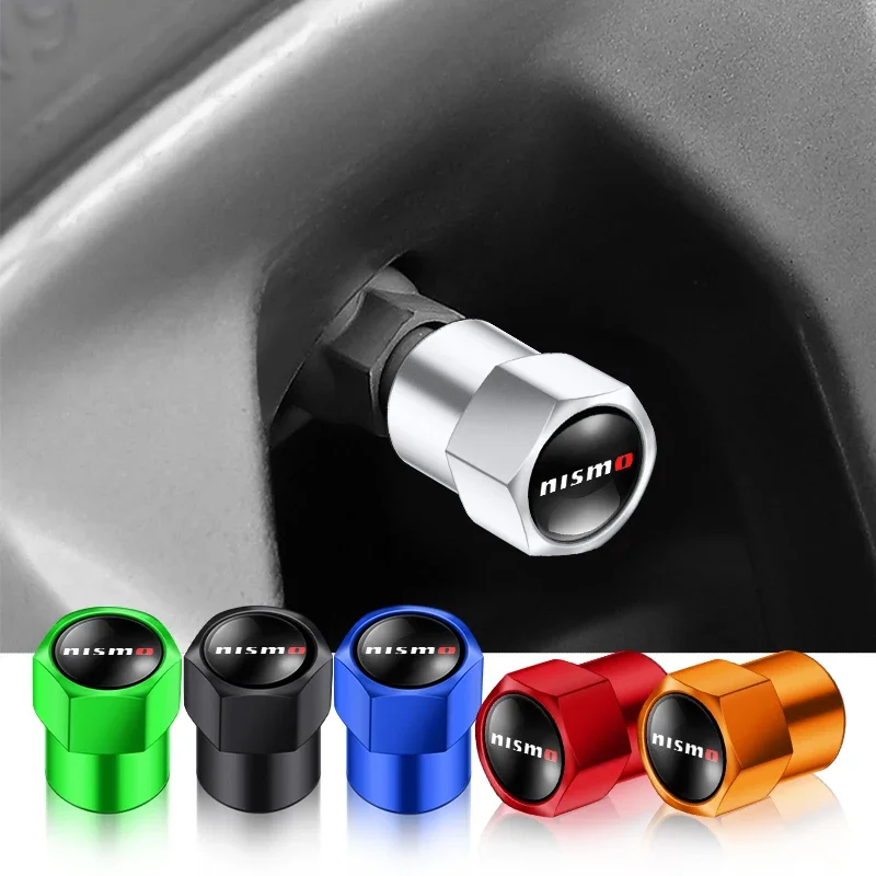 4Pcs Fashion Metal Hexagonal Car Wheel Tire Valve Ventil Caps For Nismo Nissan Tiida Teana Skyline Juke X-trail Almera Qashqai