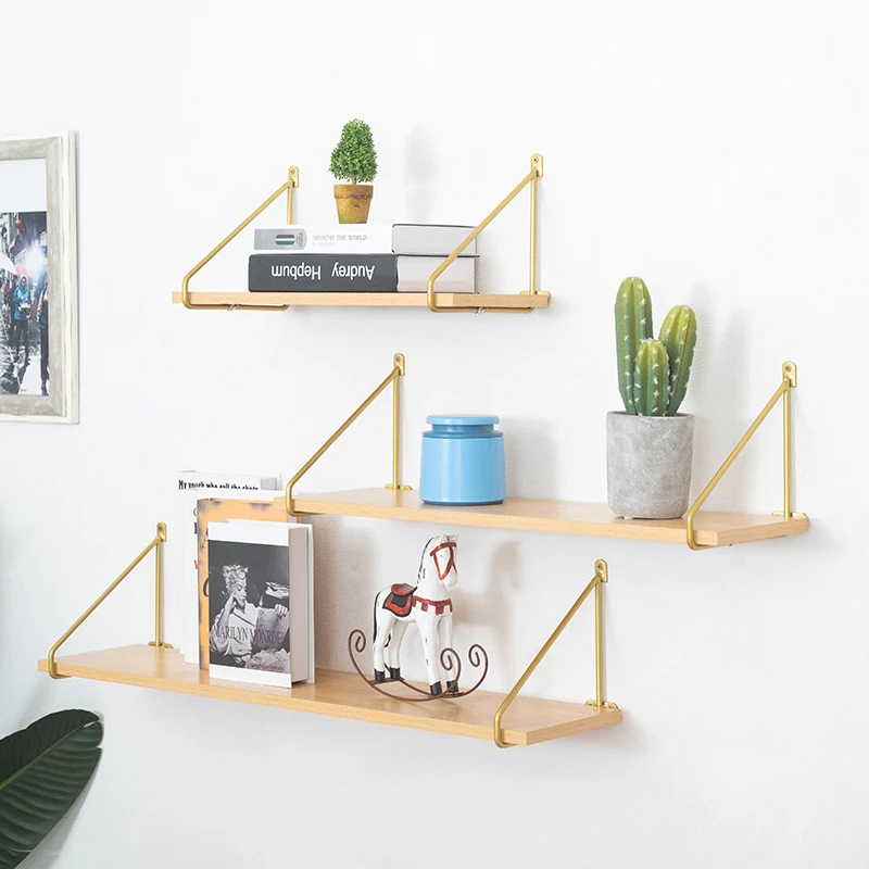 2PCS Triangle Bracket Gold Layer Plate Holder Multifunctional Wall Mounted Partition Shelf Fixed Support Bracket Hardware