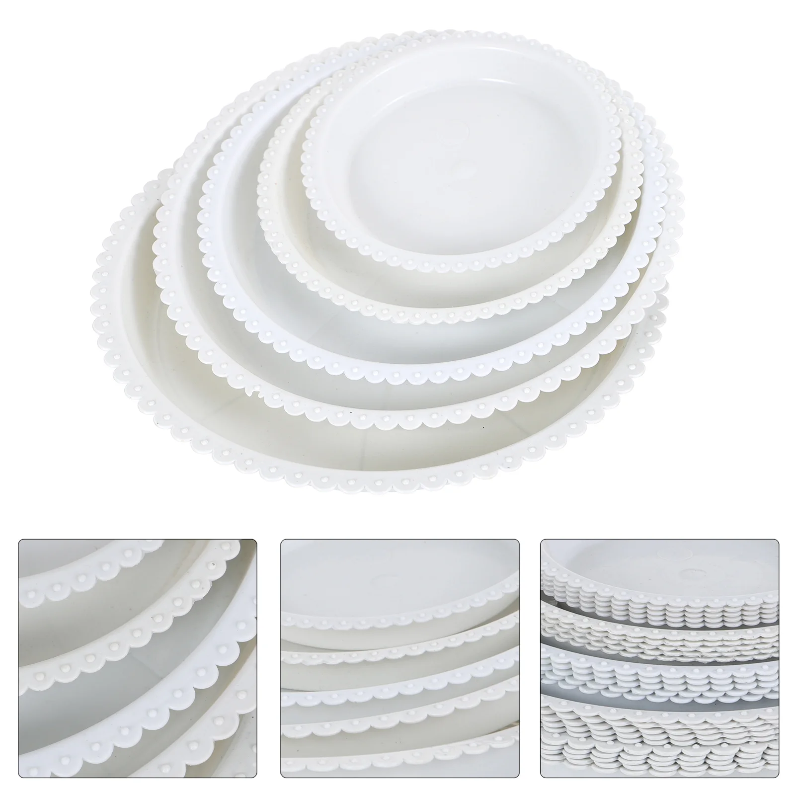 

25 Pcs Flower Pot Base Plants Accessories Balcony Tray Plastic Trays Bottom for Potted Saucer Indoor
