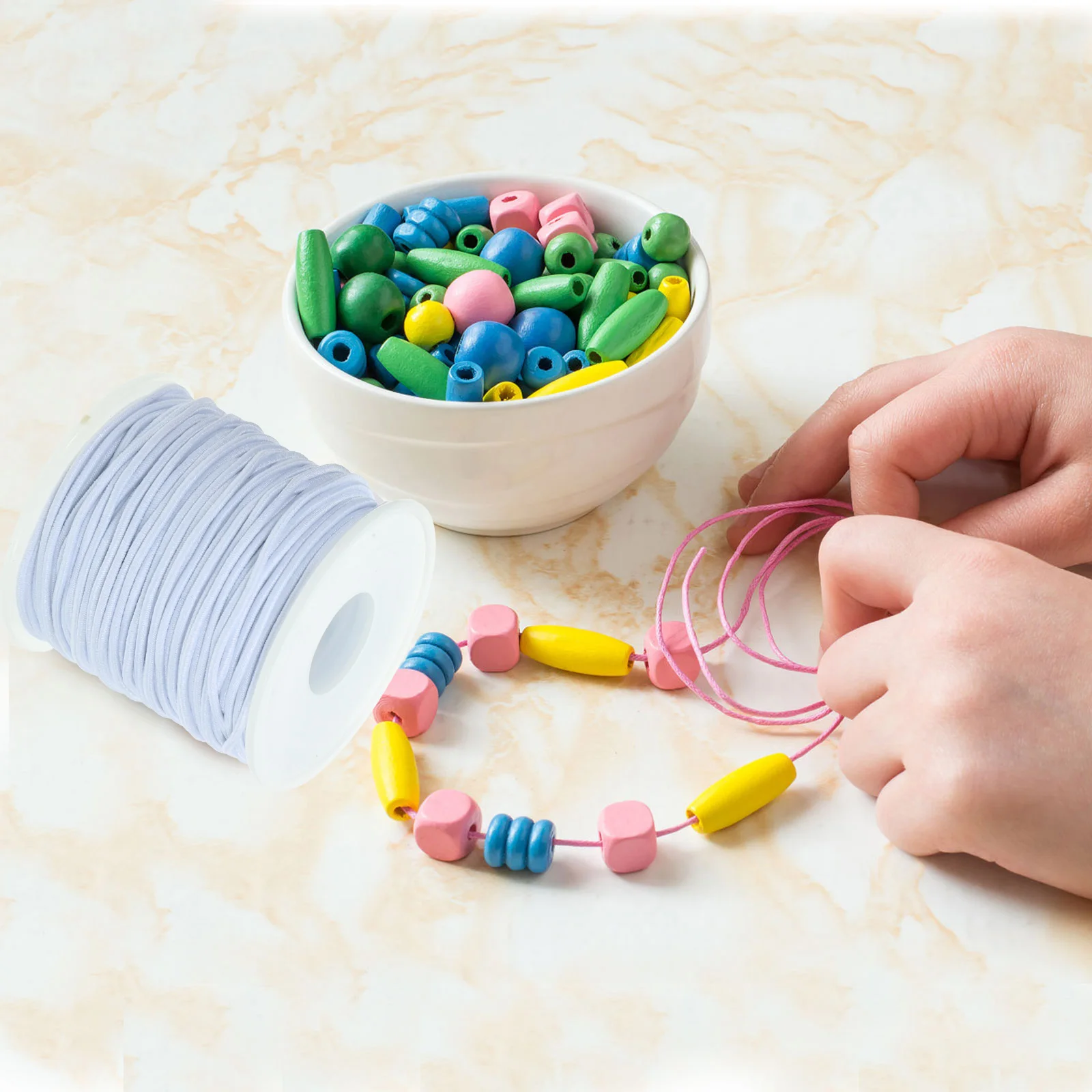 

2 Rolls Elastic Bracelet String Stretchy Thread For Diy Necklace Making Jewelry Replacement Cord Beading Thread Necklace Cords
