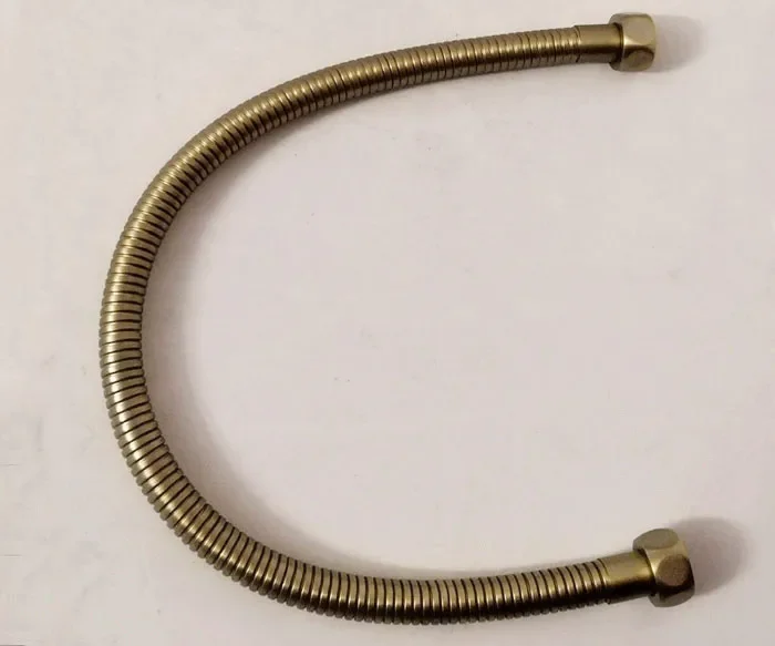 50cm Brushed Gold Shower Hoses Stainless Steel Hoses Brushed Golden (Matte) Plumbing Hose for 1/2 Angle Valve Connector