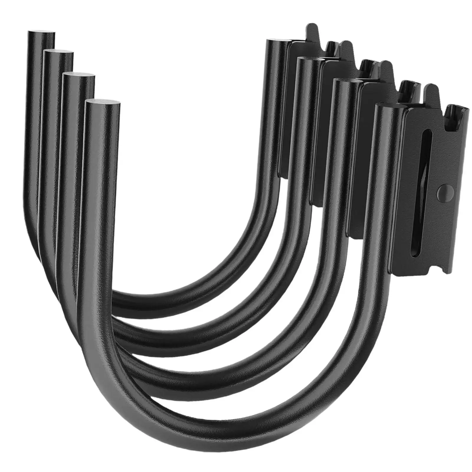 4 Pieces E Track J Hooks Heavy Duty Replacement Black High Performance Tie Down Accessories for Warehouse Vans Box Truck