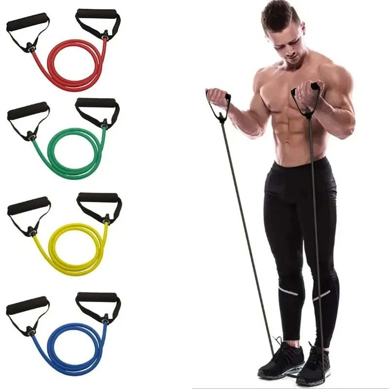 1 PCS Resistance Strap with Handle - Unisex Home Fitness Arm Strength Training Elastic Rope Puller