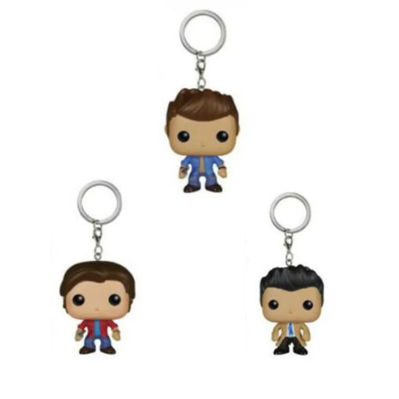 LLavero de vinilo Supernatural Dean Castiel Sam, figura de acción, juguete