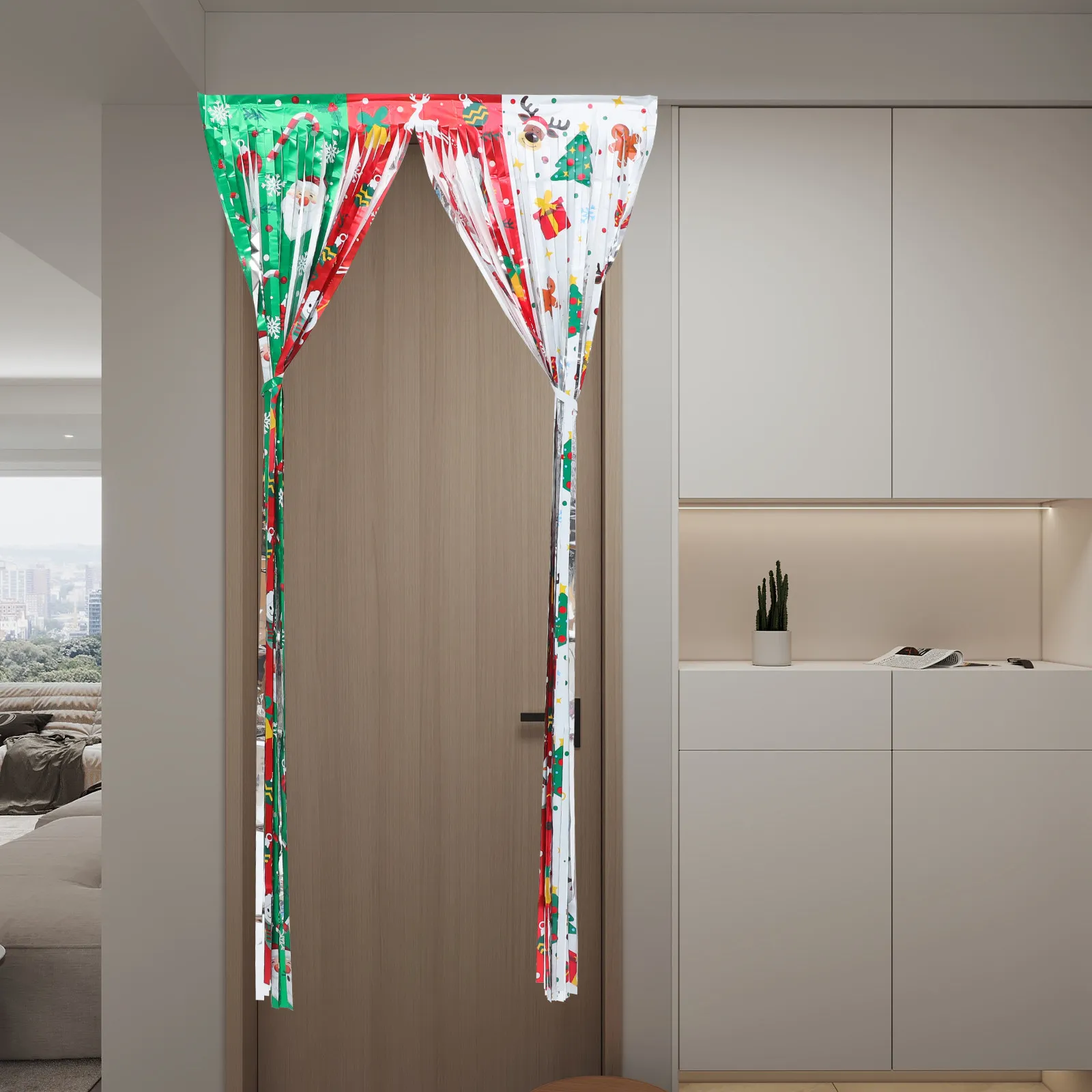 

2 шт. Декоративные фольгированные занавески-бахромы для дверных проемов, металлические гирлянды-стримеры для вечеринок, свадеб, Рождества, фестивалей