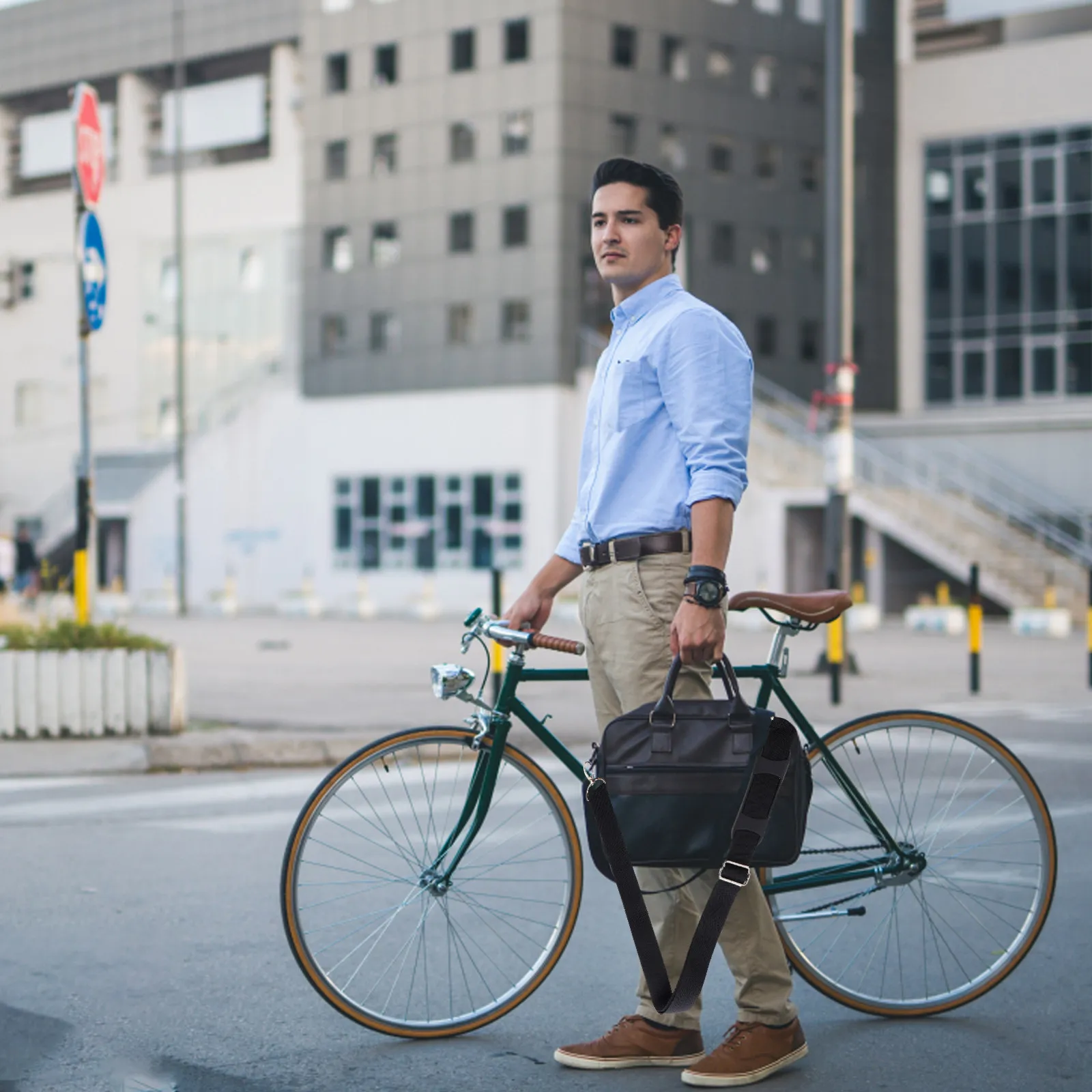 

1 шт. высококачественный плечевой ремень для сумки для ноутбука с металлической пряжкой, универсальный аксессуар для сумки, ремень для путешествий