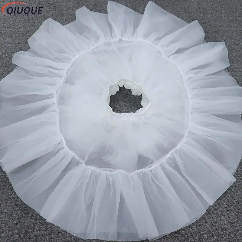 High quality women bridal multi layered white mesh Lolita short petticoat tutu skirt Princess sweet bustle wedding underskirt bs