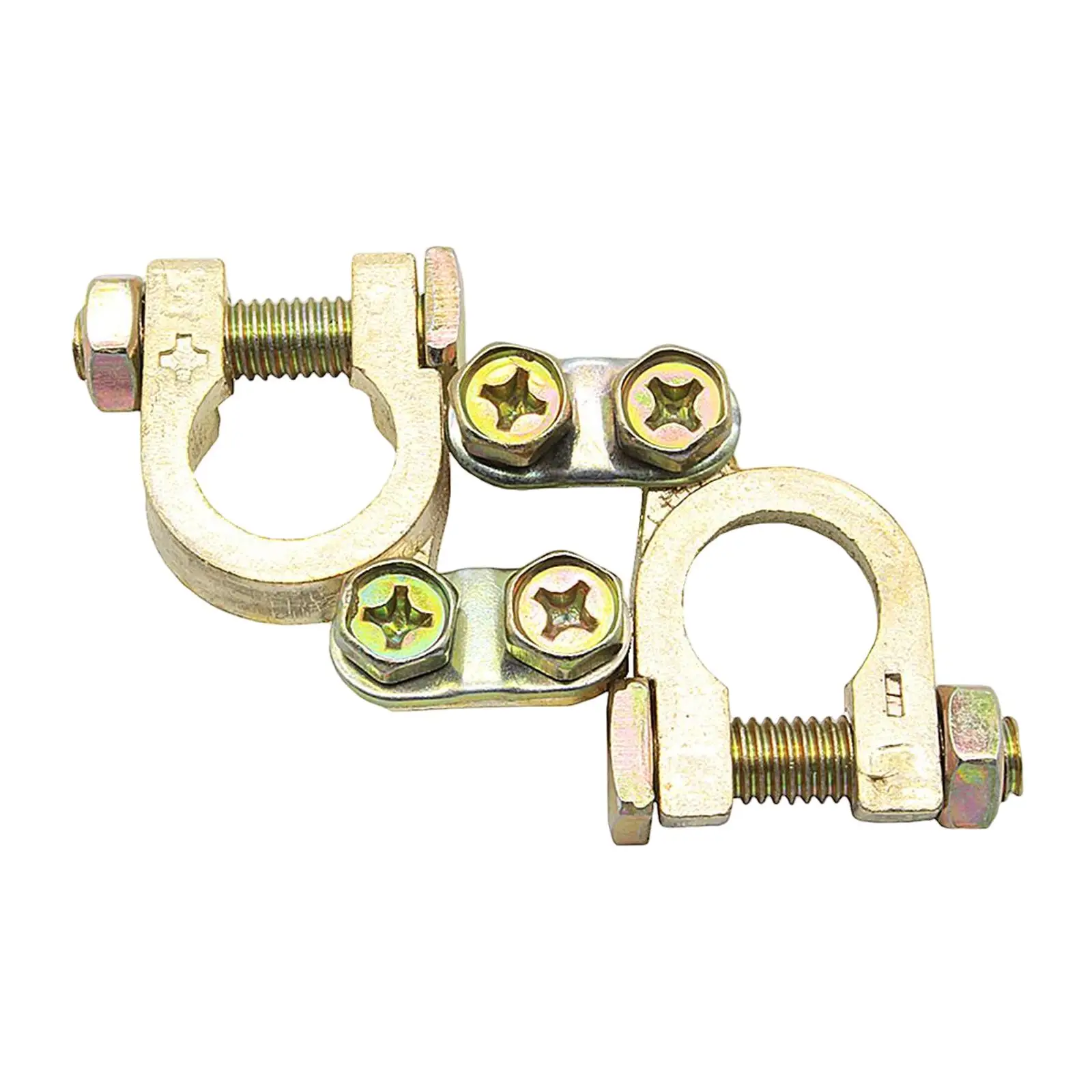 2 Pieces Brass Battery Terminals Connector Clamps Cars Boat Universal RV Accessories