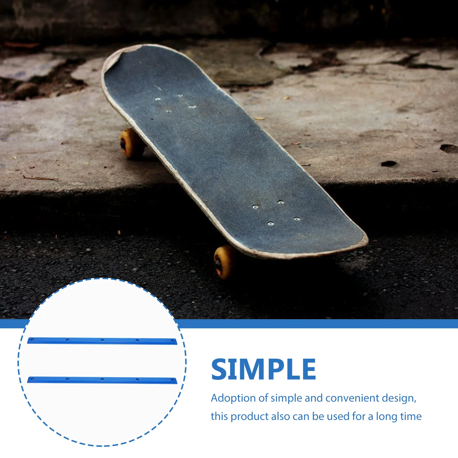 

2pcs Skateboard Plastic Longboard Sturdy Rib Bone Skateboard Supplies Wear-Resistant Plastic Rib Bone Replacement Parts