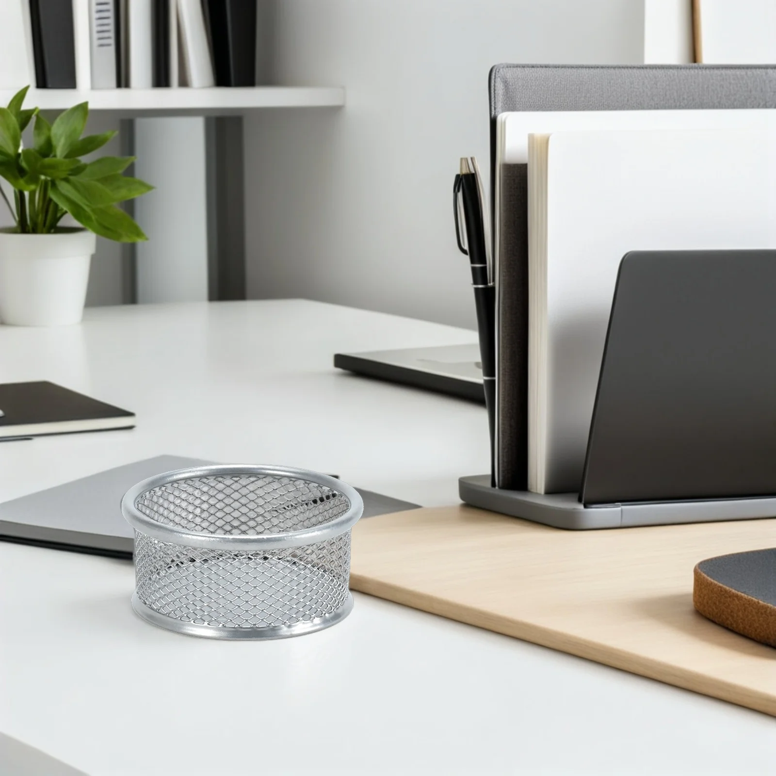 4Pcs Paperclip Holders Stackable Mesh Desk Storage Containers Office Sundries Holders Organizer for Paper Clips Thumbtacks Small