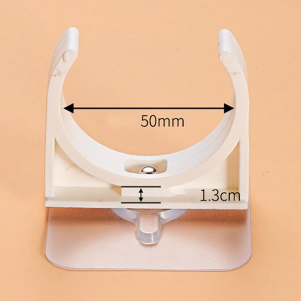 50mm Flame Retardant PVC Wall Mounted Pipe Clip For 19mm Pipes No Drill Fixing Indoor Outdoor Pipe Positioning