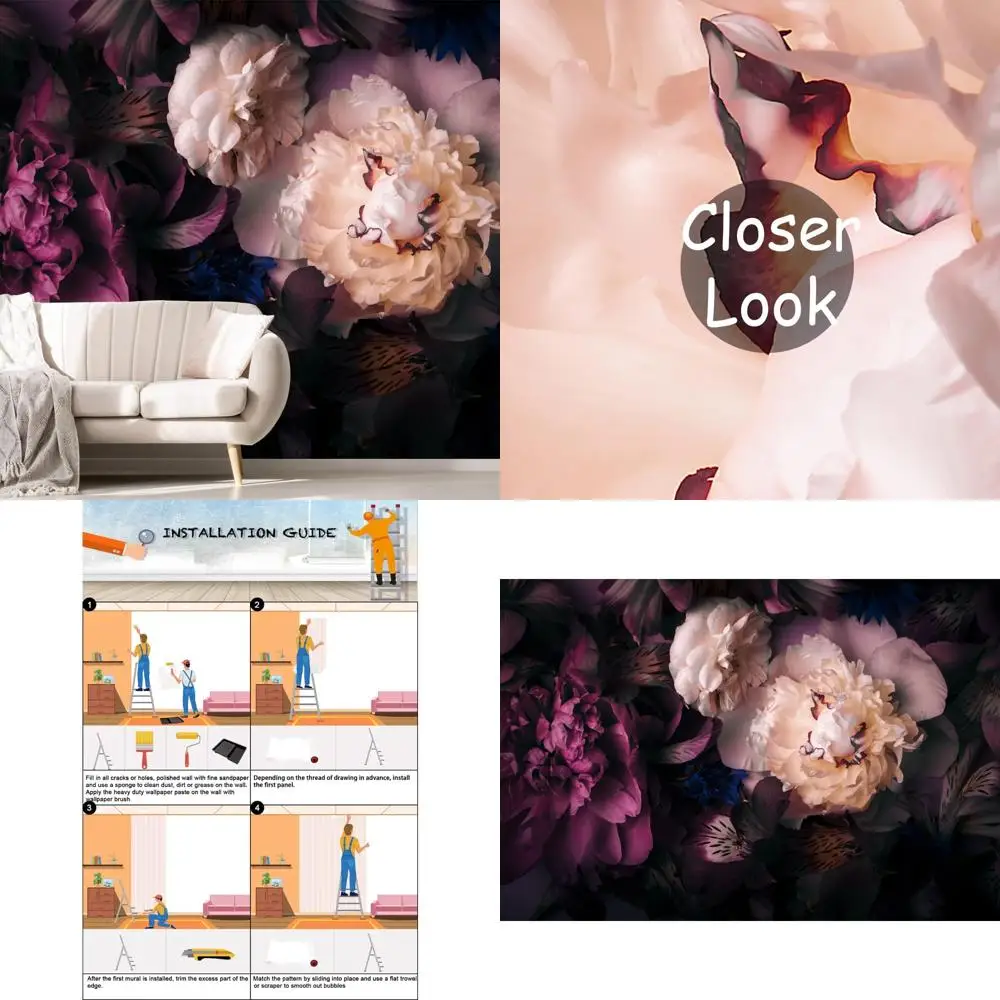 

Фотообои с цветком пиона для спальни девочек — несъемные цветочные обои