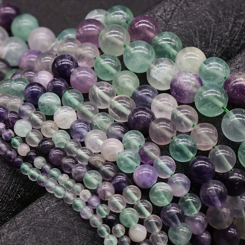 Natural Stone Beads 4 6 8 10mm Green Fluorite Round Loose Spacer Gemstone Beads for Jewelry Making DIY Bracelet Accessories