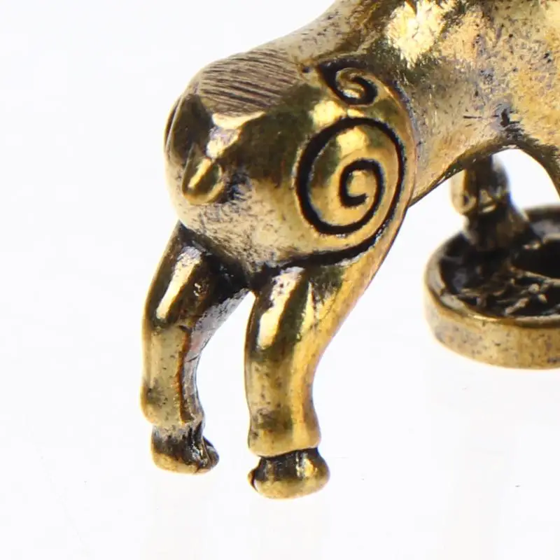 2027 Zodiak-Ziegen-Skulptur, Treten Sie auf Ihr Glück, Schaf-Figur, Messing-Tierstatue, Schreibtisch-Dekoration, Reichtum, Feng Shui, Heimdekoration – Detail 9
