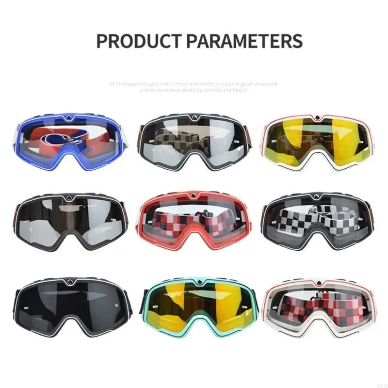 W8KD 오토바이 고글 성인 오토바이 바이커 안경 남성 여성 헬멧 선글라스