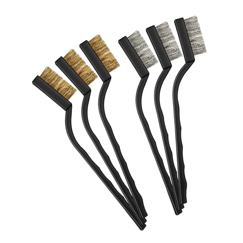 3pcs Cleaning Brush Nylon Stainless Steel Copper Wire Clean Remove Rust Industrial Steel Wire Toothbrush Cleaning Tools