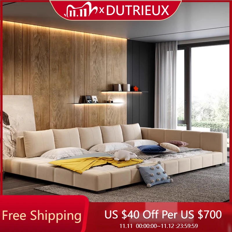 

Aesthetics Minimalist Bed Frame Tatami Full Body Modern Safe Bed Japanese Designer Confortable Cama De Casal Bedroom Furniture