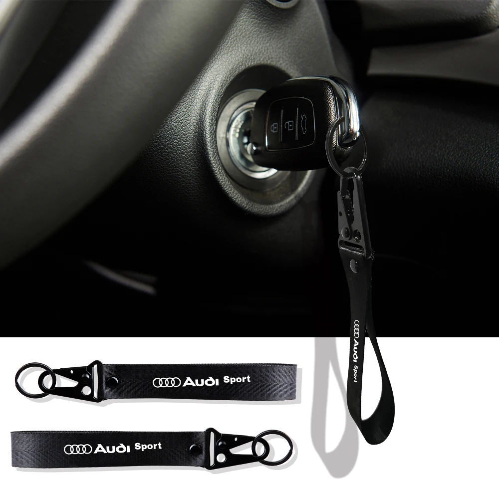 1pc Metal Alloy/Leather Car Keychain Key Chain Rings Valve Core Accessories For Audi A3 A4 B8 8P B9 8V B6 A5 B7 A1 A6 Q3 Sline view 6
