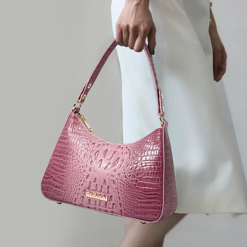 genuine-leather-crocodile-print-single-shoulder-underarm-bag-for-women-–-new-style-high-end-vibe-large-capacity