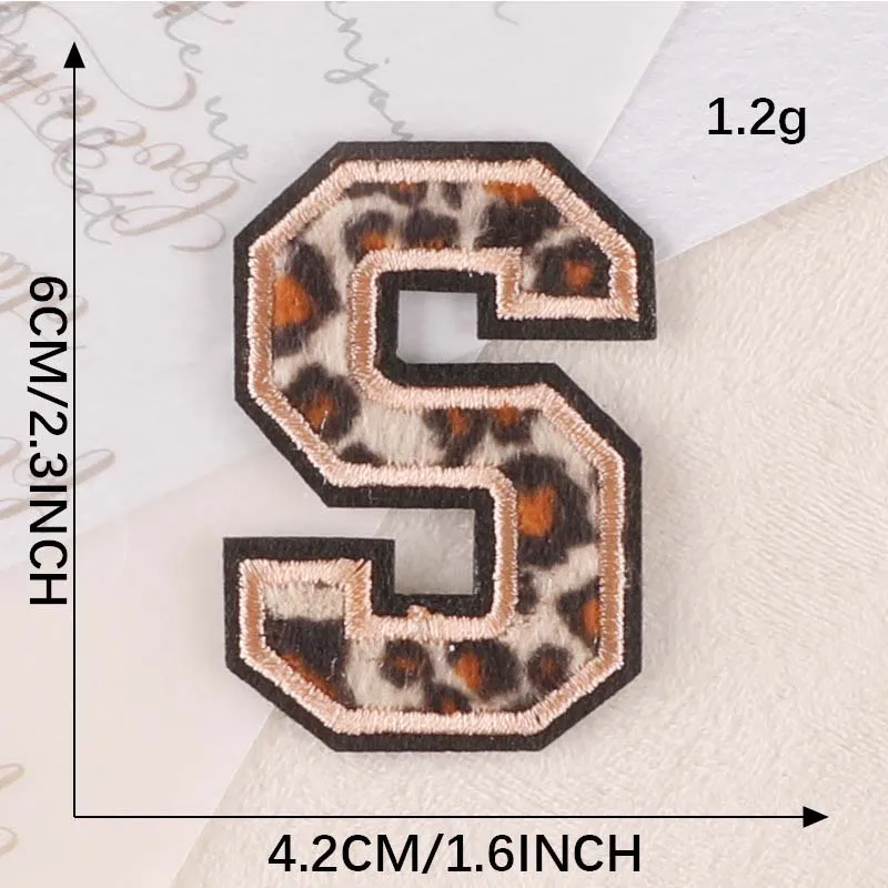 A ~ Z Engels Alfabet Letters Badge Patches, Luipaardprint Applique Borduren Ijzer op Stickers voor Kleding, DIY Naam Kledingstuk