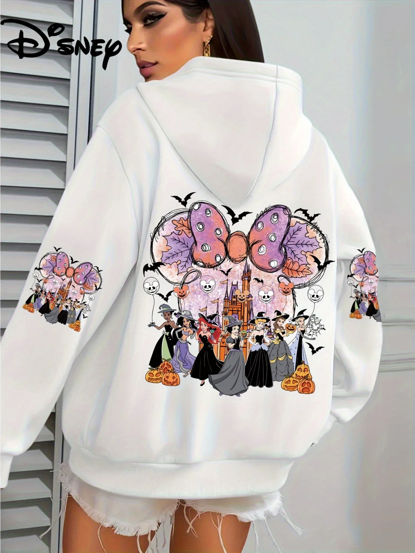 ديزني عيد الميلاد كابوس الرجال والنساء القوطية هوديي الرياضة - تيم جاك كلينتون و سالي مطبوعة السترة #2