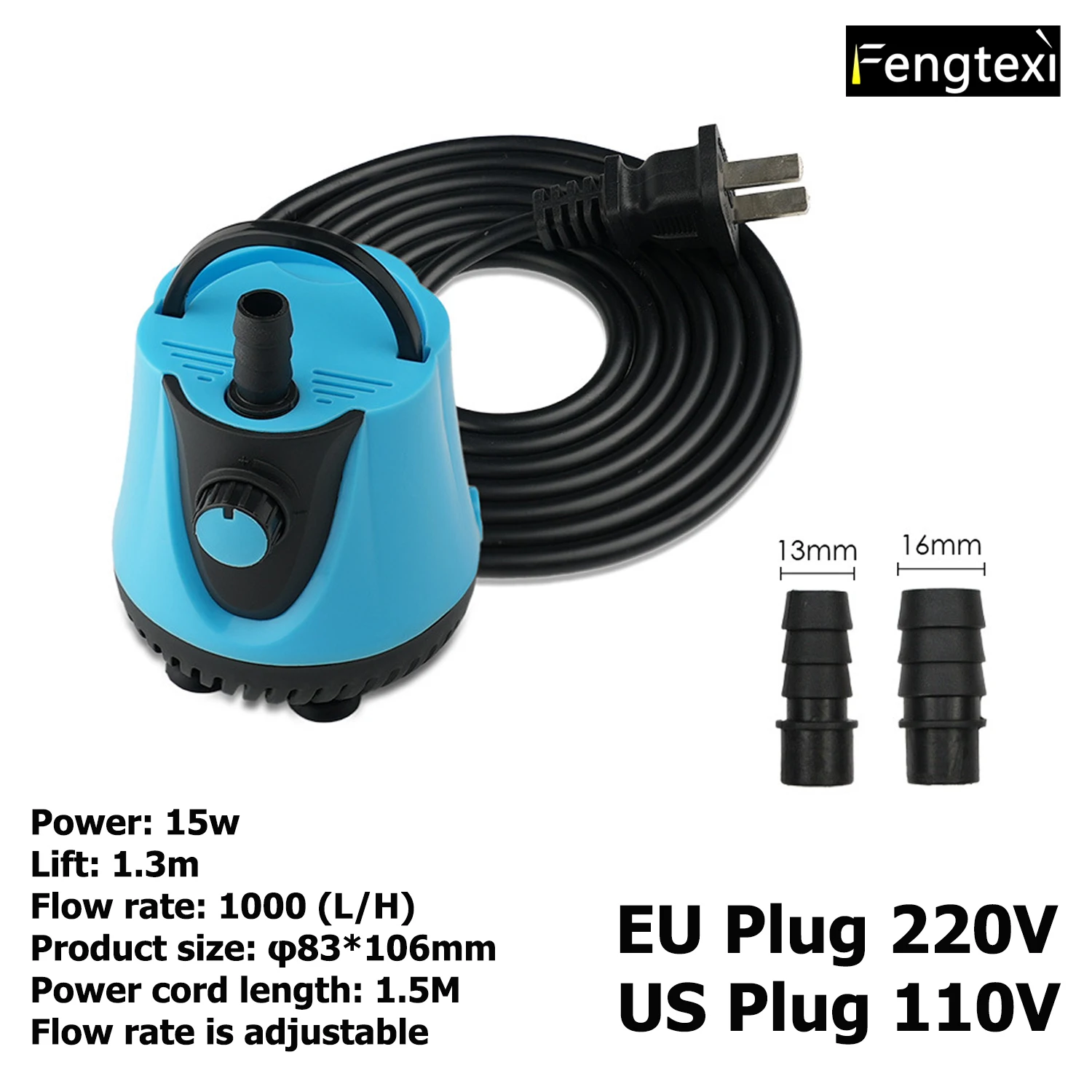 

Quiet Water Circulation Pump with Filter, Submersible Pump / Aquarium Fish Tank Pump / Rockery Water Fountain Pump