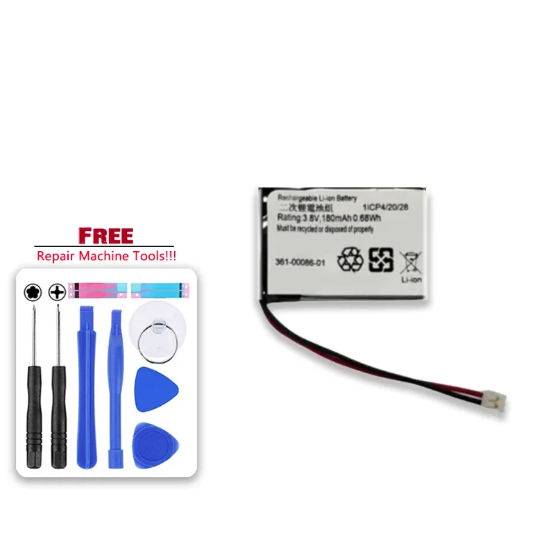 

180mAh Replacement Battery 361-00086-01 For Garmin Forerunner 35 235 735 VIVOMOVE Accumulator 2-wire