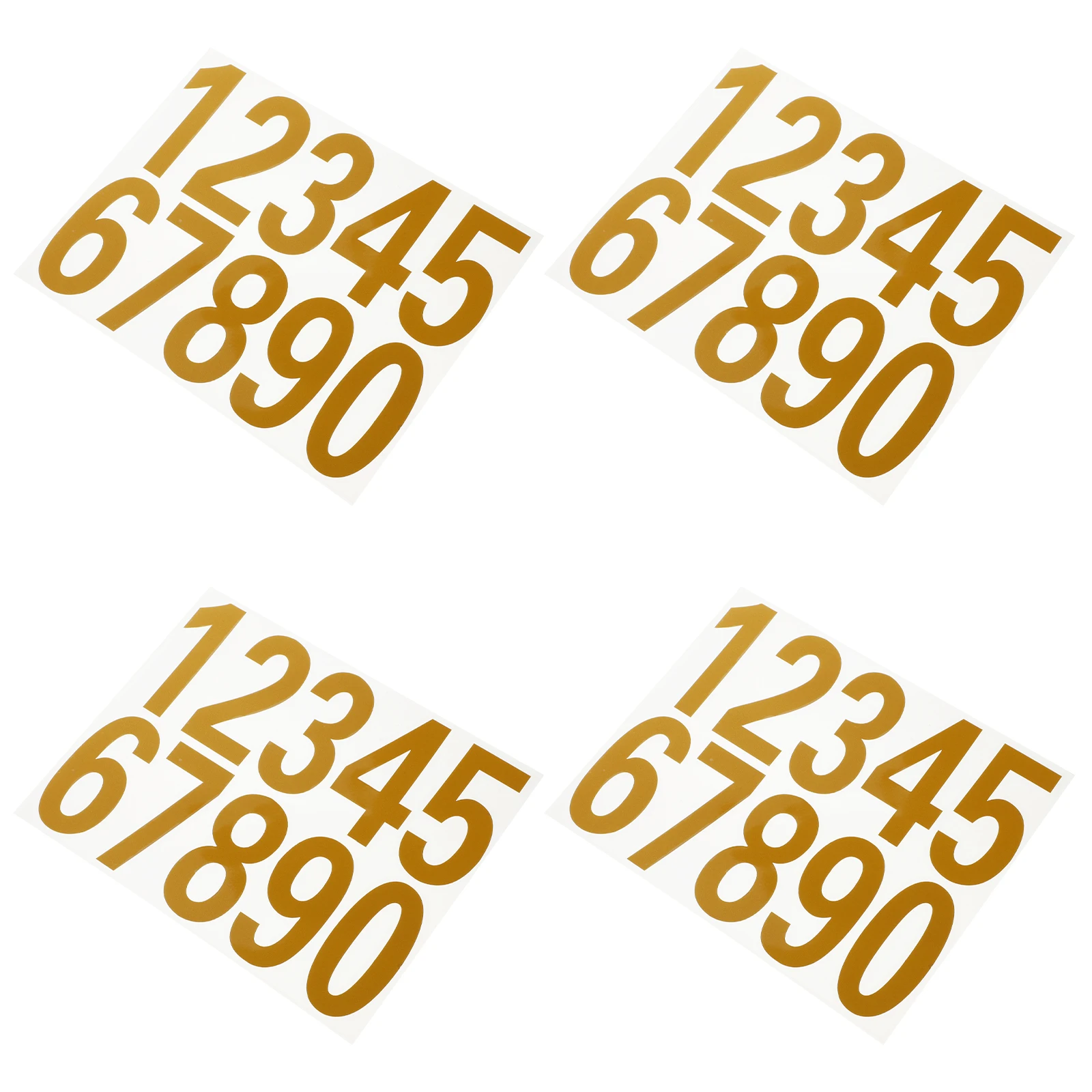 4 Sets Lettering Digital Reflective Stickers The Pet Decorative Mailbox Numbers