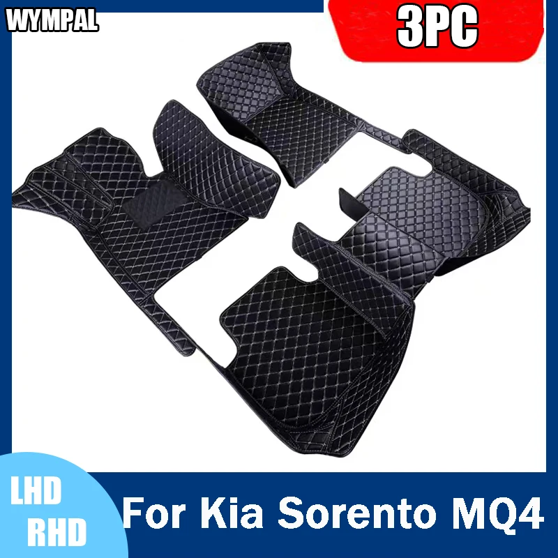 Car pet Floor Mat For Kia Sorento MQ4 2021 2022 2023 Waterproof Leather Cat Mats Tapetes Para Automovil Accessories