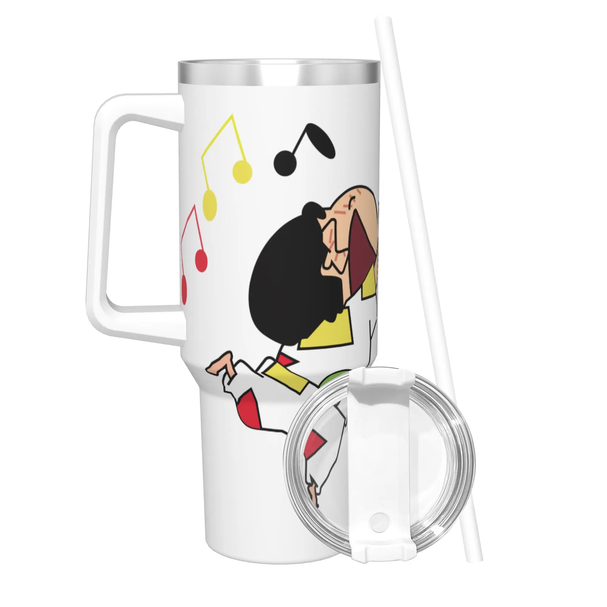 Stainless Steel Tumbler Crayons Shin-Chans Anime Thermal Cups  Insulated Cold and Hot Mugs Cup Beach Water Bottle