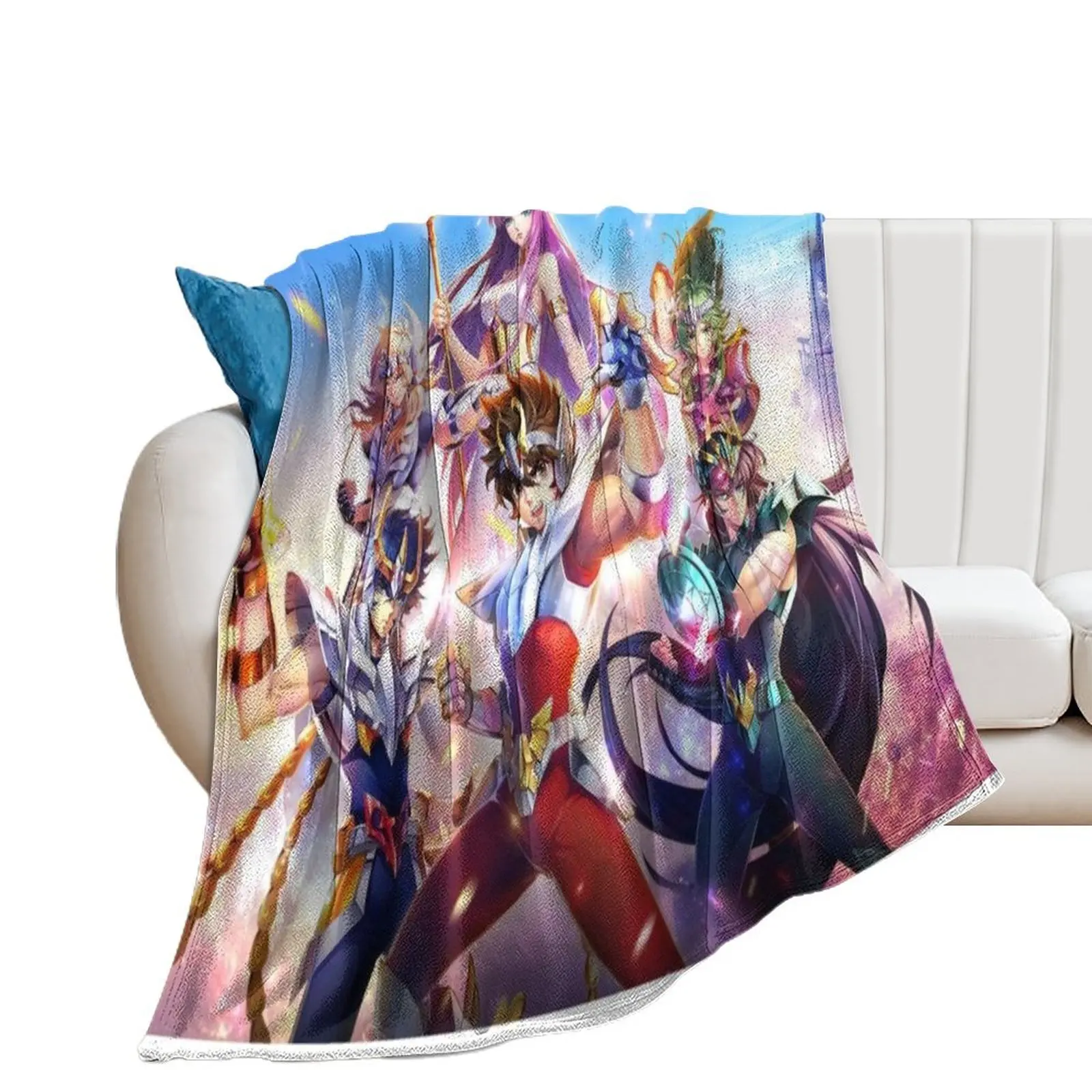 Saint Seiya Knights of the Zodiac Throw Blanket warm for winter Soft funny gift Blankets For Baby Blankets