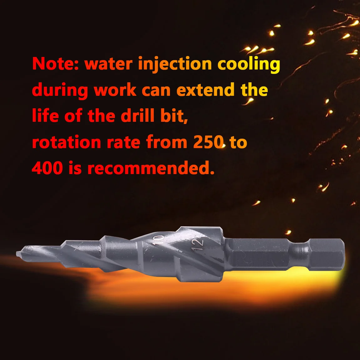1 ชิ้นเกลียว HSS Stepped เจาะขนาด 4-12 มิลลิเมตร Hex shank Nitriding สีดําพื้นผิว Treatment Core เจาะบิต