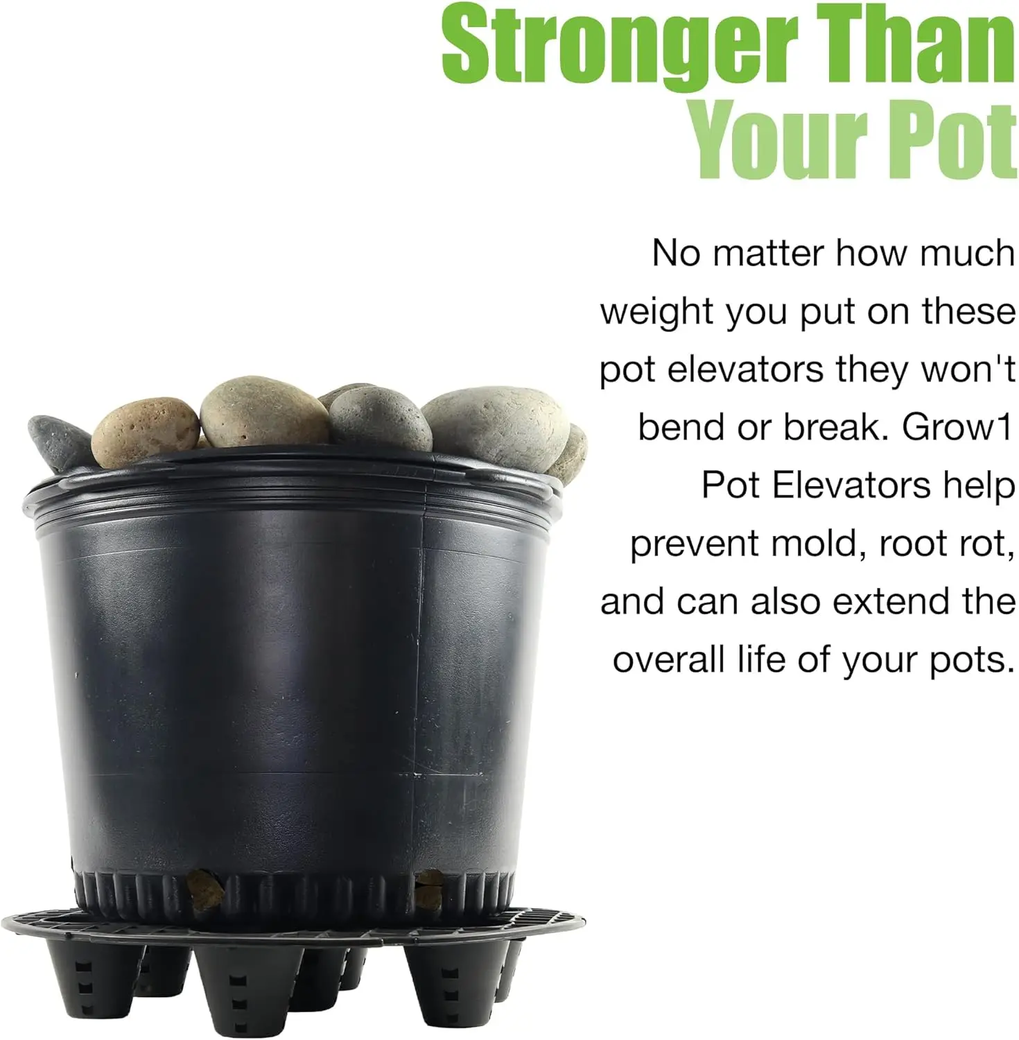 Outdoor and Indoor Plant Pot Elevators, Plastic, 6-Pack for 16-Inch Pots