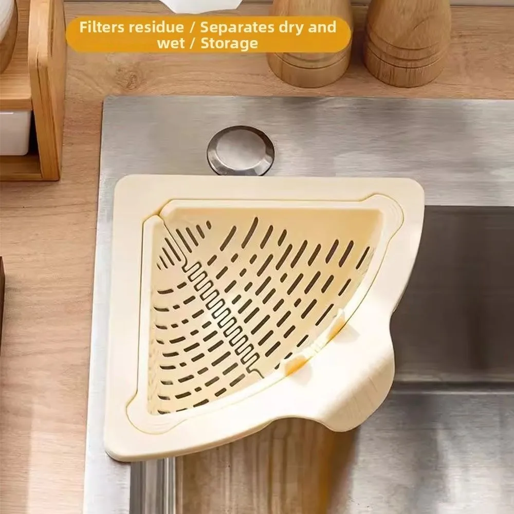 Durable Magnetic Sink Drain Basket Triangle Multifunctional Food Waste Filter Basket Kitchen Sink Filter Kitchen Supplies