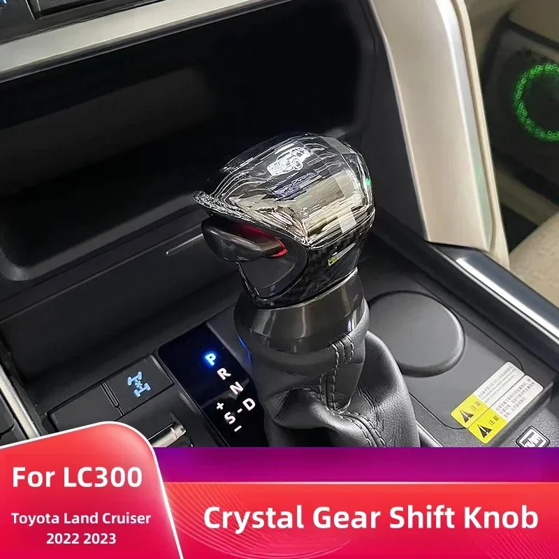 

For Toyota Land Cruiser LC300 2022 2023 Crystal Gear Shift Knob with LED Atmosphere Light Car Interior Modification Accessories