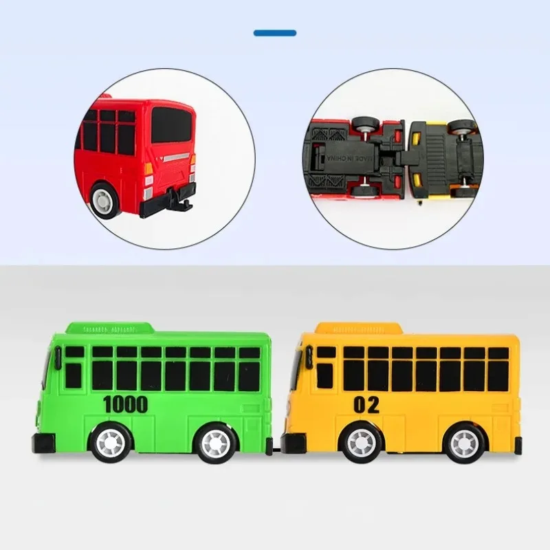Mini Bus Inertia Toy Car Early Education Puzzle Toy Pull Back Friction Toy Car Children's Gift
