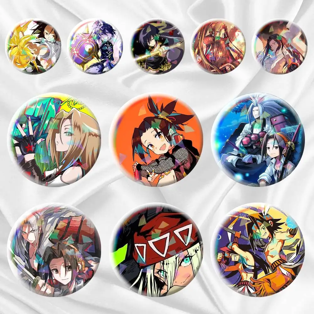

Manga Shaman King Anime 75mm 58mm 44mm 25mm Brooch Backpack Hat Pins Accessories Toys Badge