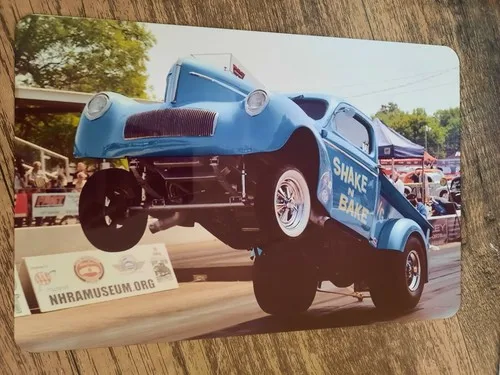 41 Willys Shake n Bake Gasser Hot Rod Pickup Truck  Metal Wall Sign