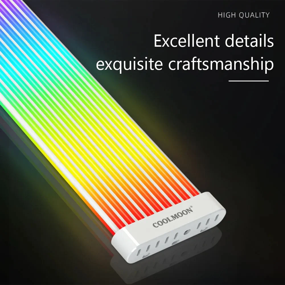 COOLMOON C200EX C260EX ARGB PC Light Strip Fits 8PIN 24PIN Colorful Atmosphere Light Sync Color Changing Speed LED Light Strip