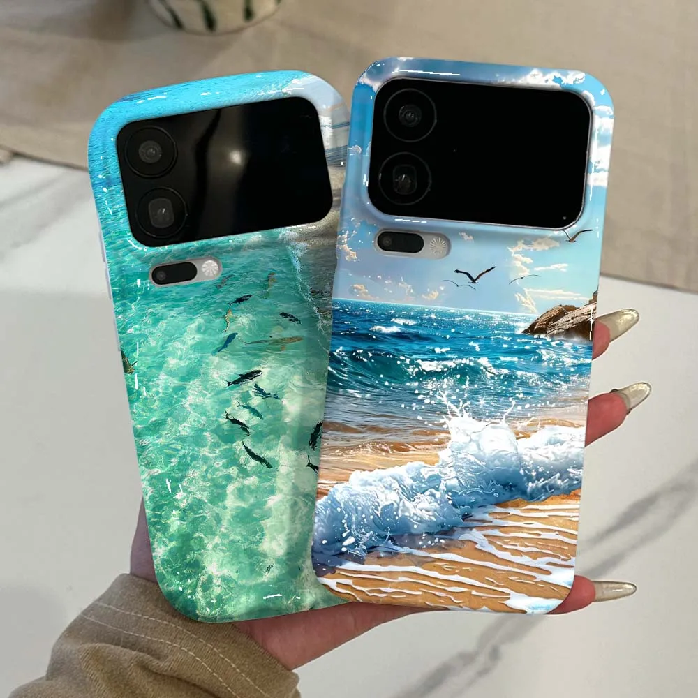 

Seaside Landscape Art Cover For For Xiaomi 17 15 14 14T 13 12T 11 11i 11X Pro Max Lite NE 5G Feilin Wave Oil Shell