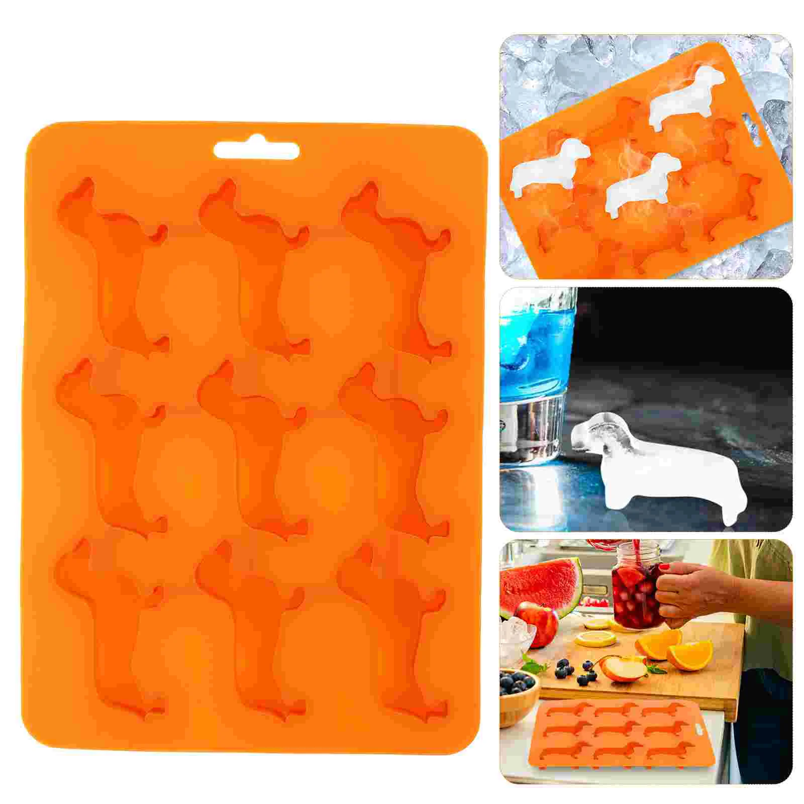 

Sturdy Ice Mold Dog Shaped Cube Tray Chocolate Candies Non-stick Dachshund Silicone