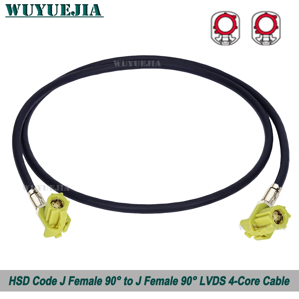 

0.1M~10M Beige Code J Connector HSD LVDS Cable 4 Pin Core Wire Video Line for Car GPS Navigation Audio High-Speed Wiring Harness
